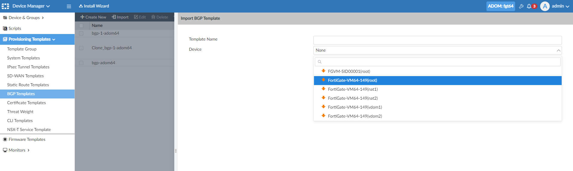 BGP templates FortiManager 7.2.0 Document Library